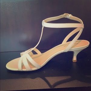 White Nine West heeled sandal